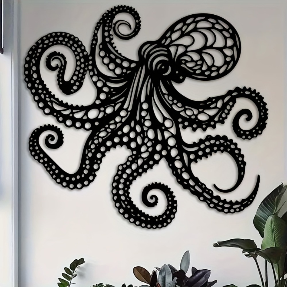 Industrial Laser Power - Large Metal Octopus Wall Art Sculpture
