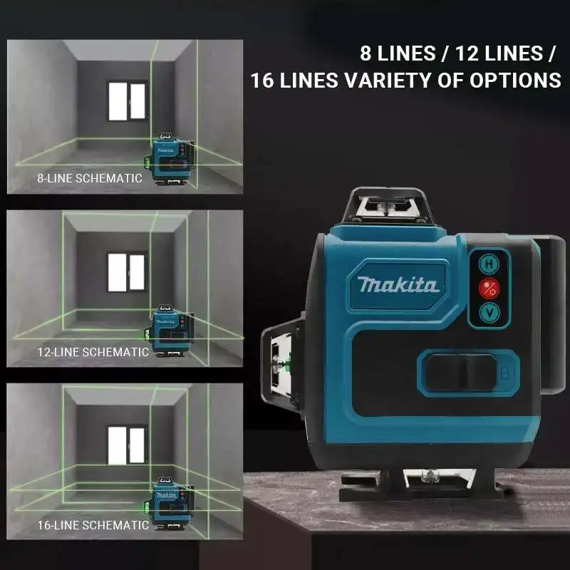 Industrial Laser Alignment Tool - Makita 18V Battery,16Lines4D Green Laser Level,