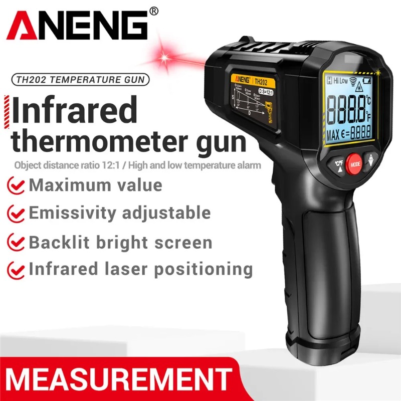 Industrial Laser Thermometer - ANENG TH202 Industrial Handheld Thermometers Car