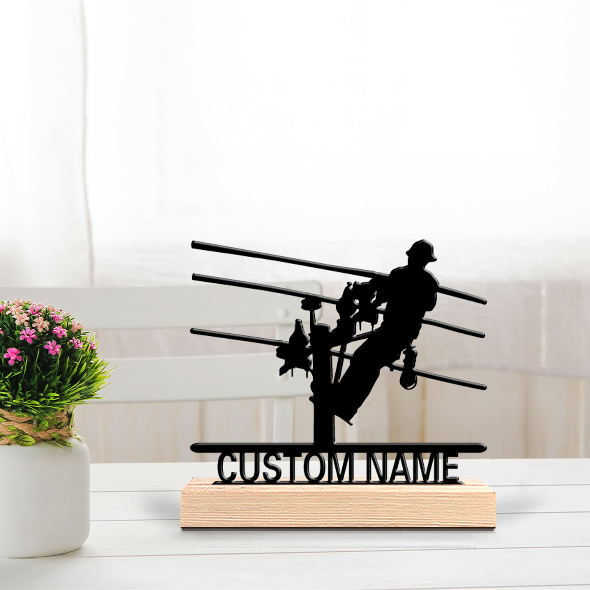 Industrial Laser Power - 1pc Stylish Personalized Custom Electrician Metal
