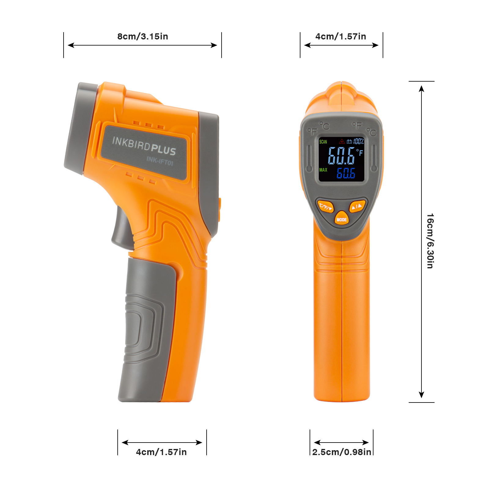 Inkbird Laser Infrared Thermom - Industrial Laser Thermometer ulasan dan harga