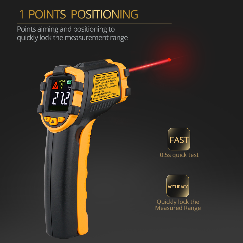 LCD Laser Meter Digital Infrar - Industrial Laser Thermometer ulasan dan harga