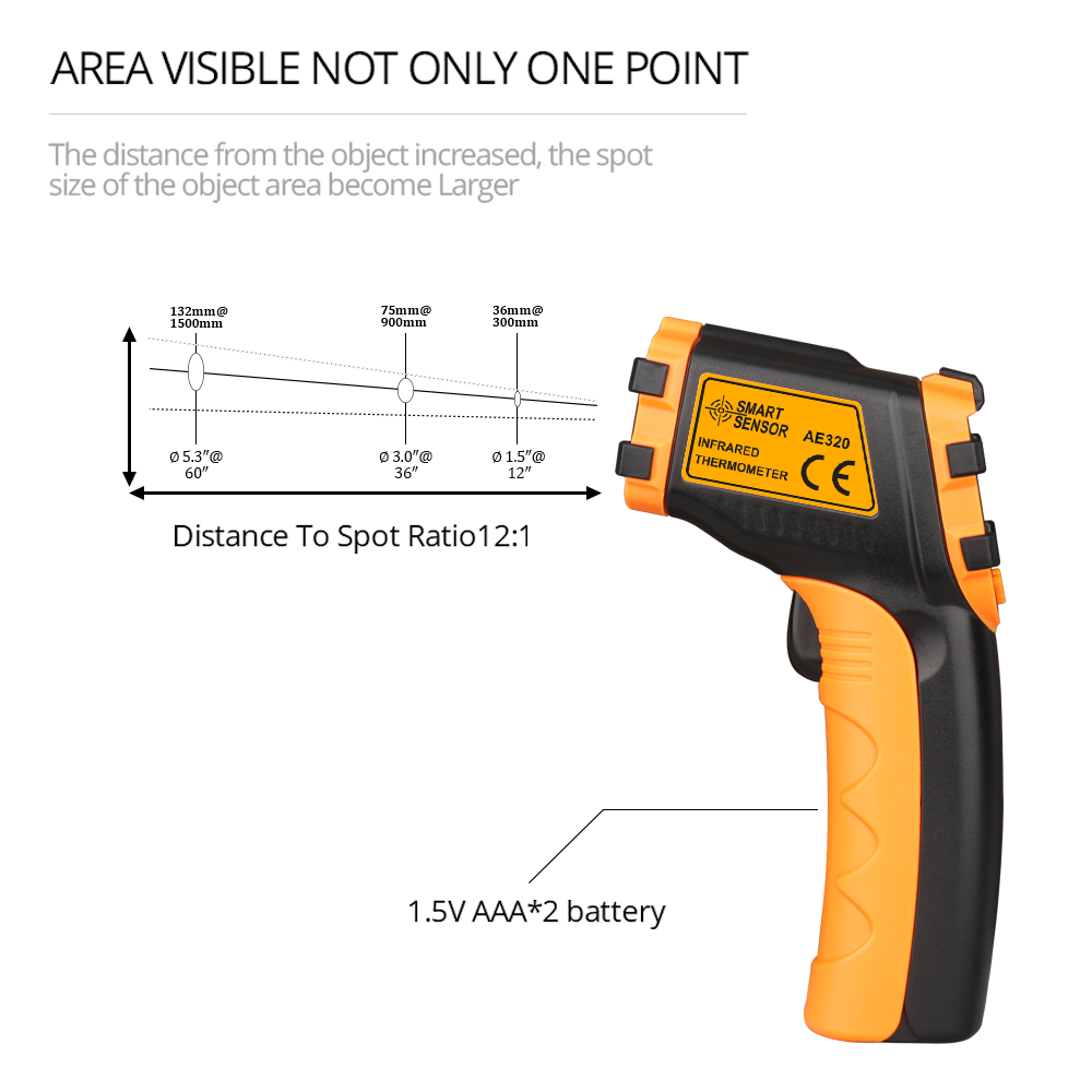 LCD Laser Meter Digital Infrar - Industrial Laser Thermometer ulasan dan harga