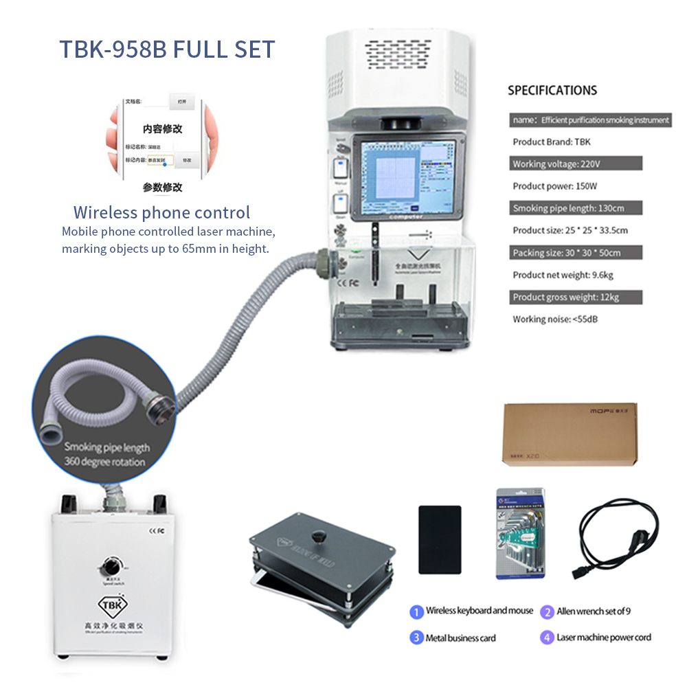 TBK 958B Full Set Laser Back G - Fume Extractor Laser ulasan dan harga