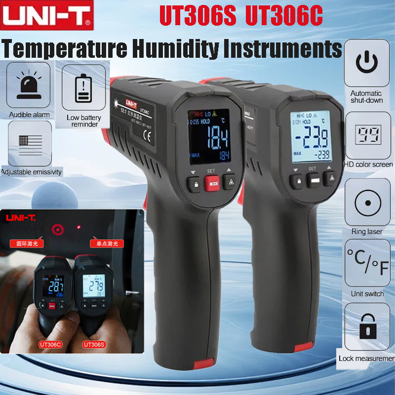 UNI-T UT306S UT306C Digital Th - Industrial Laser Thermometer ulasan dan harga