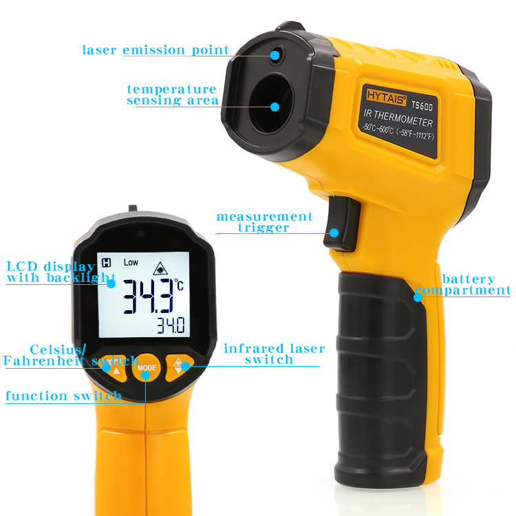 TS380 Infrared Non-Contact HYT - Industrial Laser Thermometer ulasan dan harga