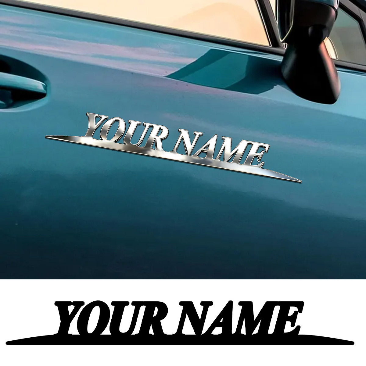 Metal Trendy YOUR NAME Sticker - Industrial Laser Power ulasan dan harga