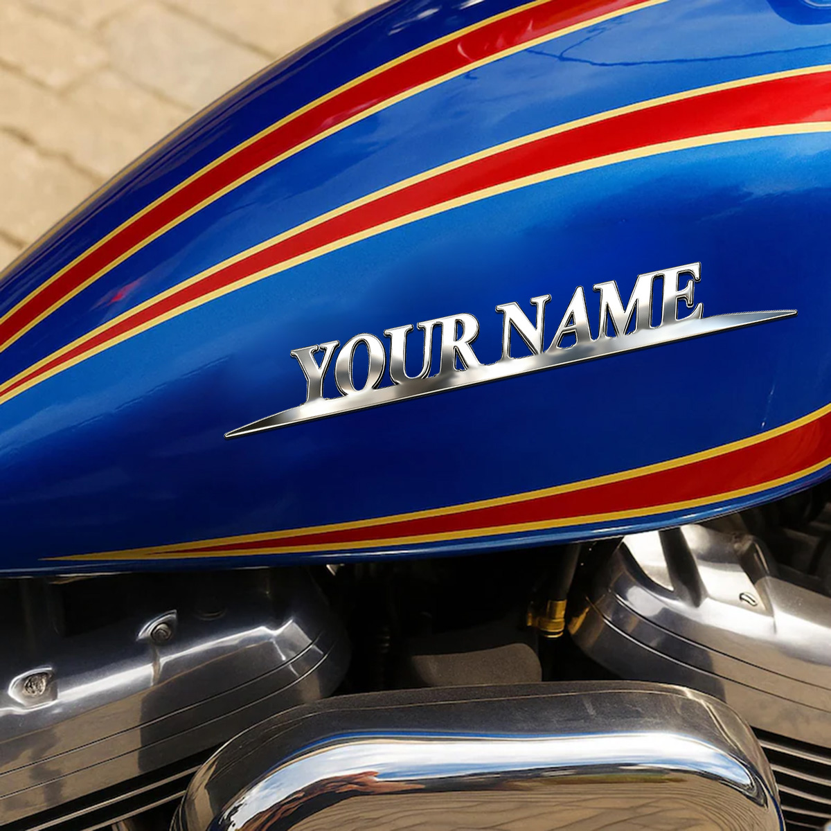 Metal Trendy YOUR NAME Sticker - Industrial Laser Power ulasan dan harga