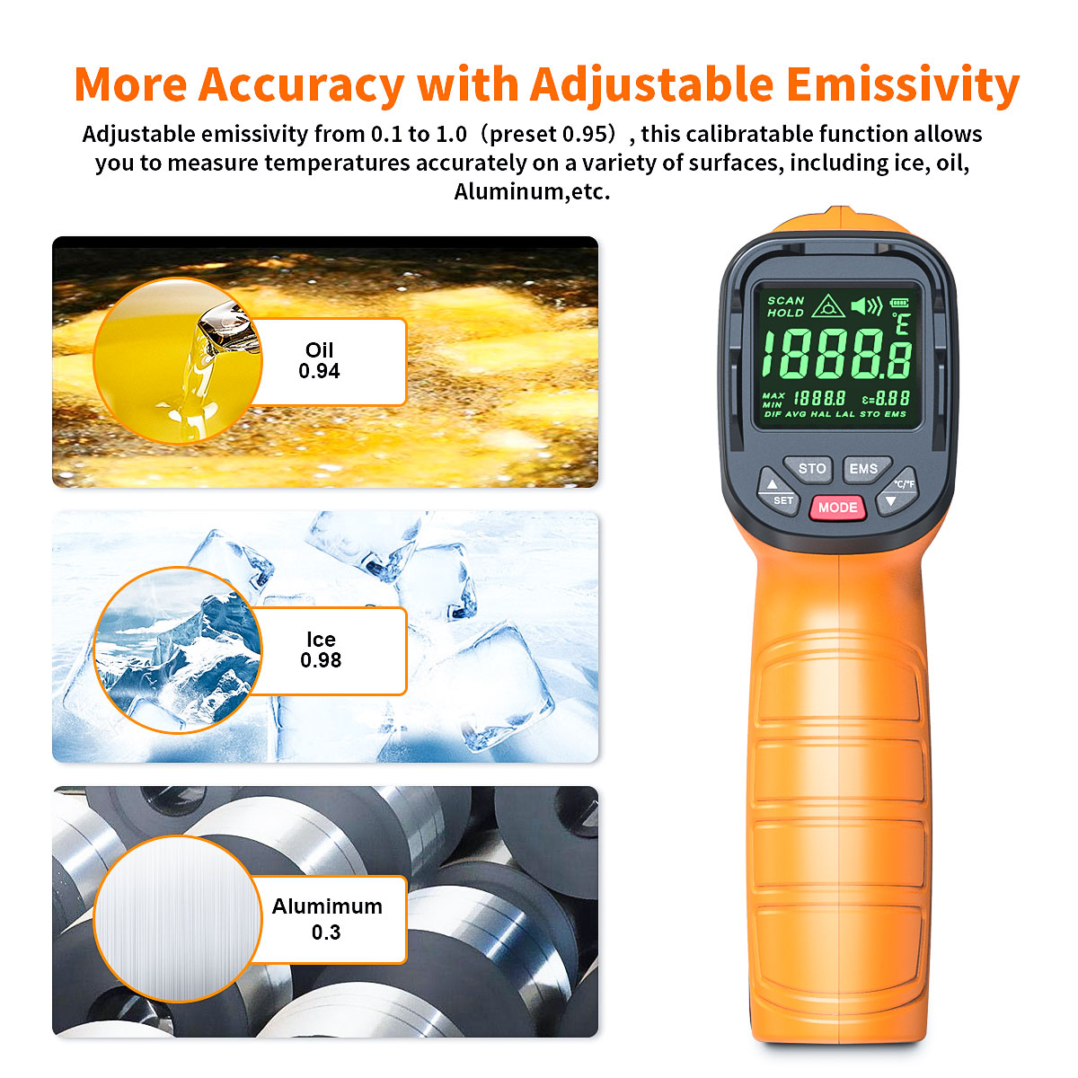 DT1000 DT1600 Infrared Thermom - Industrial Laser Thermometer ulasan dan harga