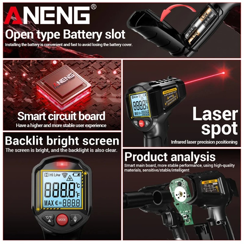 ANENG TH202 Industrial Handhel - Industrial Laser Thermometer ulasan dan harga