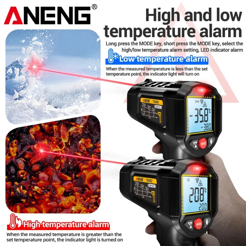 ANENG TH202 Industrial Handhel - Industrial Laser Thermometer ulasan dan harga