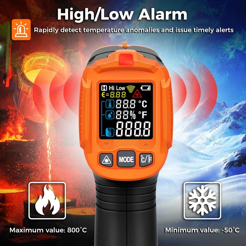 -50~380C Infrared Thermometer  - Industrial Laser Thermometer ulasan dan harga